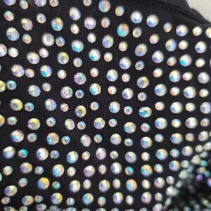 Rhinestone Crystal Lace-Up Side Sequins Tube Bodycon Dress Size Sml